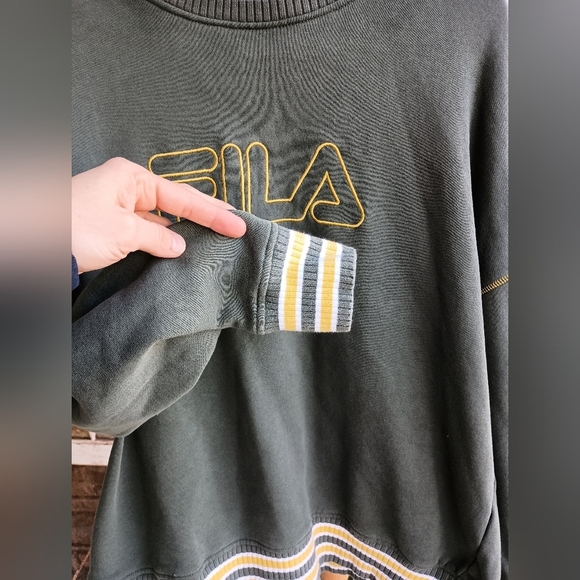 Fila Green Sweater with Yellow Accents_Medium - Picture 3 of 5